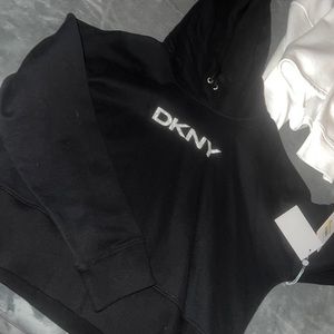 black medium cropped dkny hoodie